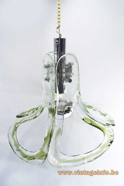 AV Mazzega Open Glass Leaves Chandelier 10