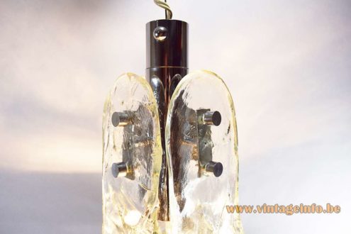 AV Mazzega Open Glass Leaves Chandelier 6