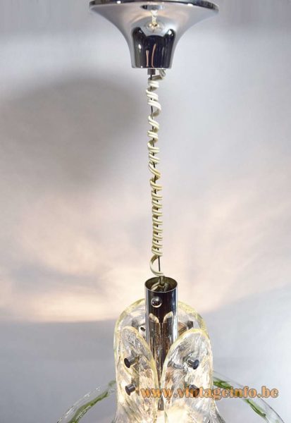 AV Mazzega Open Glass Leaves Chandelier 7