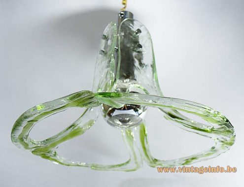 AV Mazzega Open Glass Leaves Chandelier 8