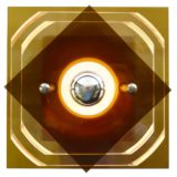 Herda square acrylic wall lamps brown smoked & clear plastic discs lampshades E14 socket 1970s The Netherlands