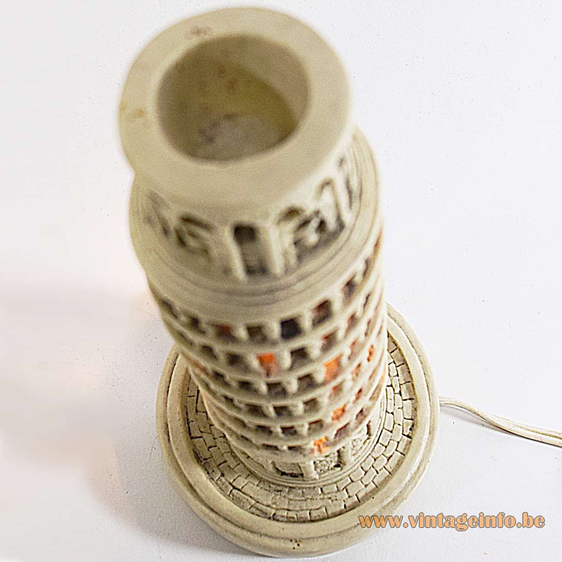 Leaning Tower of Pisa Lamp souvenir Italy polystone resin 1950s 1960s 1970s keepsake memento token