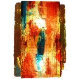 Raak Chartres red glass wall lamp broken parts blocks design: Willem van Oyen 1960s 1970s brutalist