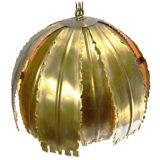 Svend Aage Holm Sørensen brass pendant lamp 6404 hanging flower in burned brass 1960s 1970s
