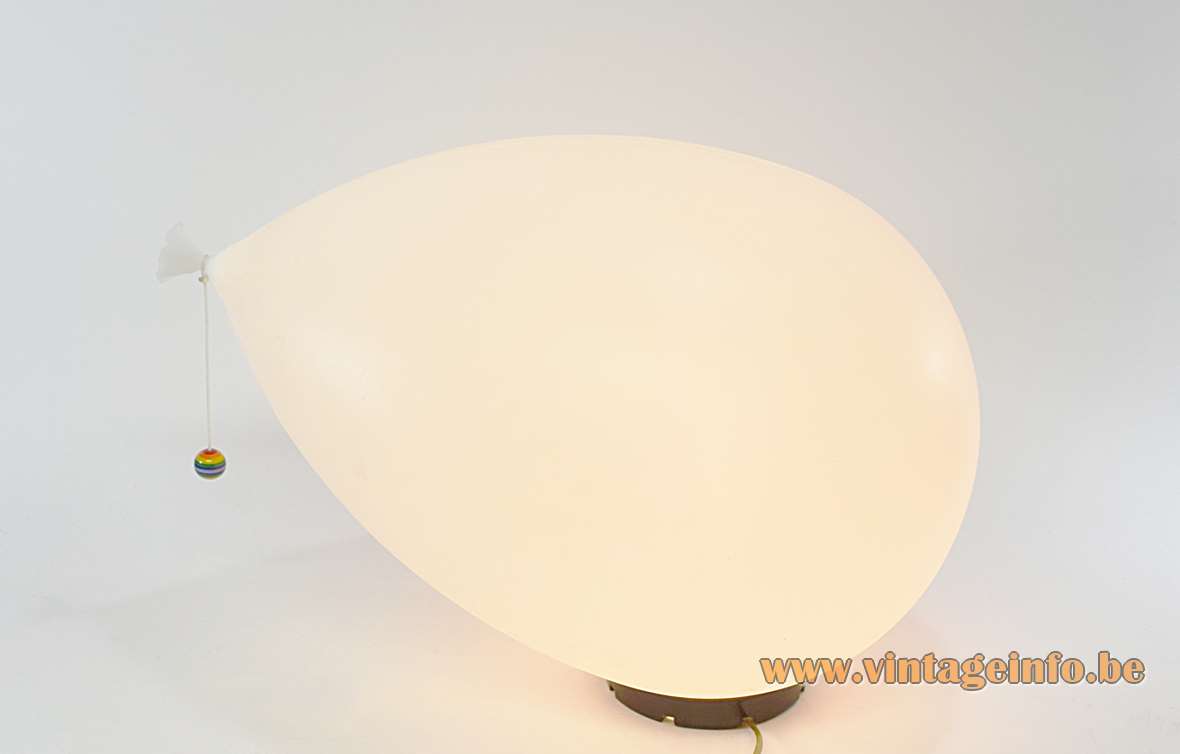 Bilumen Ballon ceiling lamp design: Yves Christin flush mount & wall lamp white plastic balloon lampshade 1980s