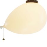Bilumen Ballon ceiling lamp design: Yves Christin flush mount & wall lamp white plastic balloon lampshade 1980s