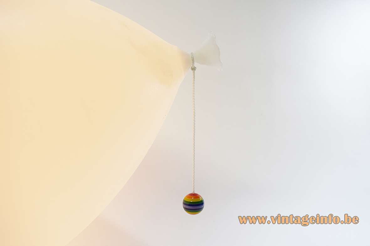 Bilumen Ballon ceiling lamp design: Yves Christin wall lamp white plastic balloon lampshade colourful ball 1980s