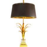 Boulanger brass & chrome reed table lamp or palm lamp in the Maison Charles style 1970s