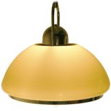 Dijkstra brown acrylic pendant lamp round lampshade chrome handle Rolly rise & fall 1970s The Netherlands