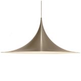 Horn Semi pendant lamp brushed aluminium witch hat lampshade Fog & Morup Denmark 1990s E27 socket