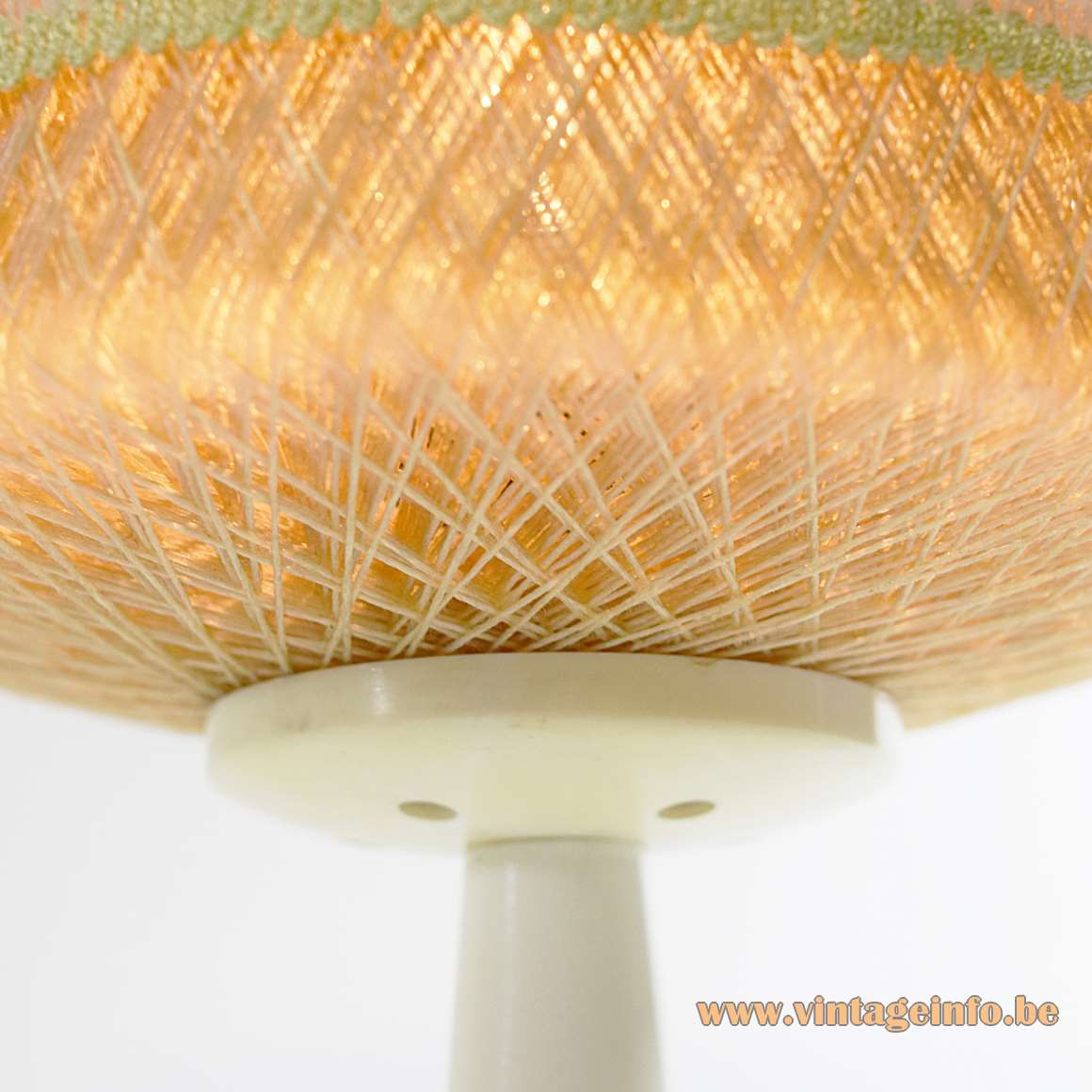 Nylon String Bedside Lamp round small light nylon fishing wire crochet 1950s 1960s Philips MCM E14