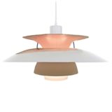 Poul Henningsen PH 5 pendant lamp 1958 design white metal lampshade Louis Poulsen Denmark 1950s 1960s