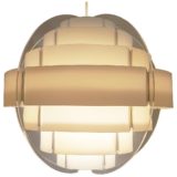 Strips pendant lamp design: Flemming Brylle & Preben Jacobsen clear acrylic white plastic globe lampshade 1960s 1970s