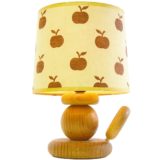 AB Ellysett table lamp design: Hans-Agne Jakobsson wood candlestick pop art apple lampshade 1960s MCM