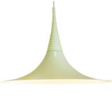 Verona witch hat pendant lamp design: Ad van Berlo white aluminium lampshade Knud Christensen Denmark 1980s