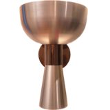 Herda diabolo wall lamp gold aluminium double lampshade orange inside 2 light bulbs 1960s 1970s Netherlands