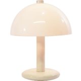 White acrylic mushroom table lamp metal base & rod Perspex lampshade Massive Belgium 1970s 1980s