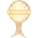 Strips table lamp design: Flemming Brylle & Preben Jacobsen clear acrylic slats white globe lampshade 1960s Denmark