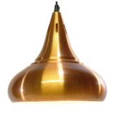 Carambole billiard pendant lamp conical copper anodised aluminium lampshade 1960 1970s E27 socket Buffalo Germany