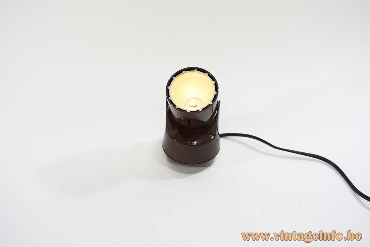 Eichhoff Werke table lamp brown round plastic base adjustable tube lampshade halogen bulb 1980s Germany