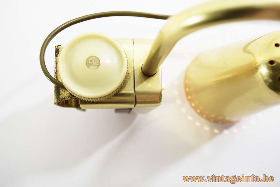 ERCO picture lamps white Bakelite rotary knob ERCO logo 1950s 1960s Germany