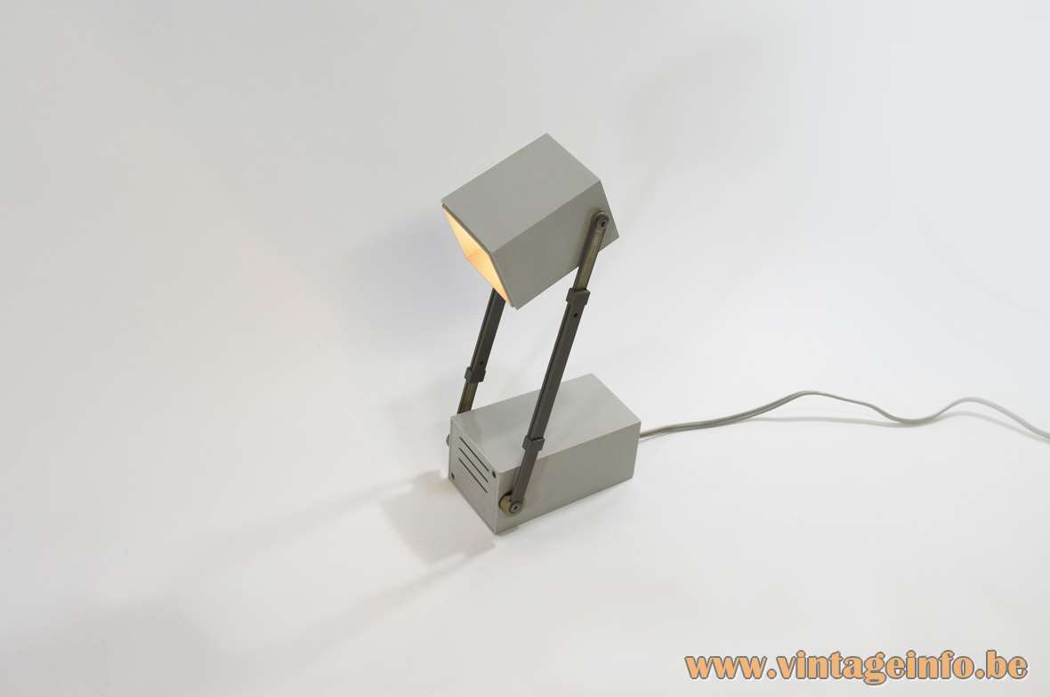 LamPetit table lamp design: Bent Gantzel-Boysen foldable conical beam lampshade Verner Panton 1960s Louis Poulsen Denmark