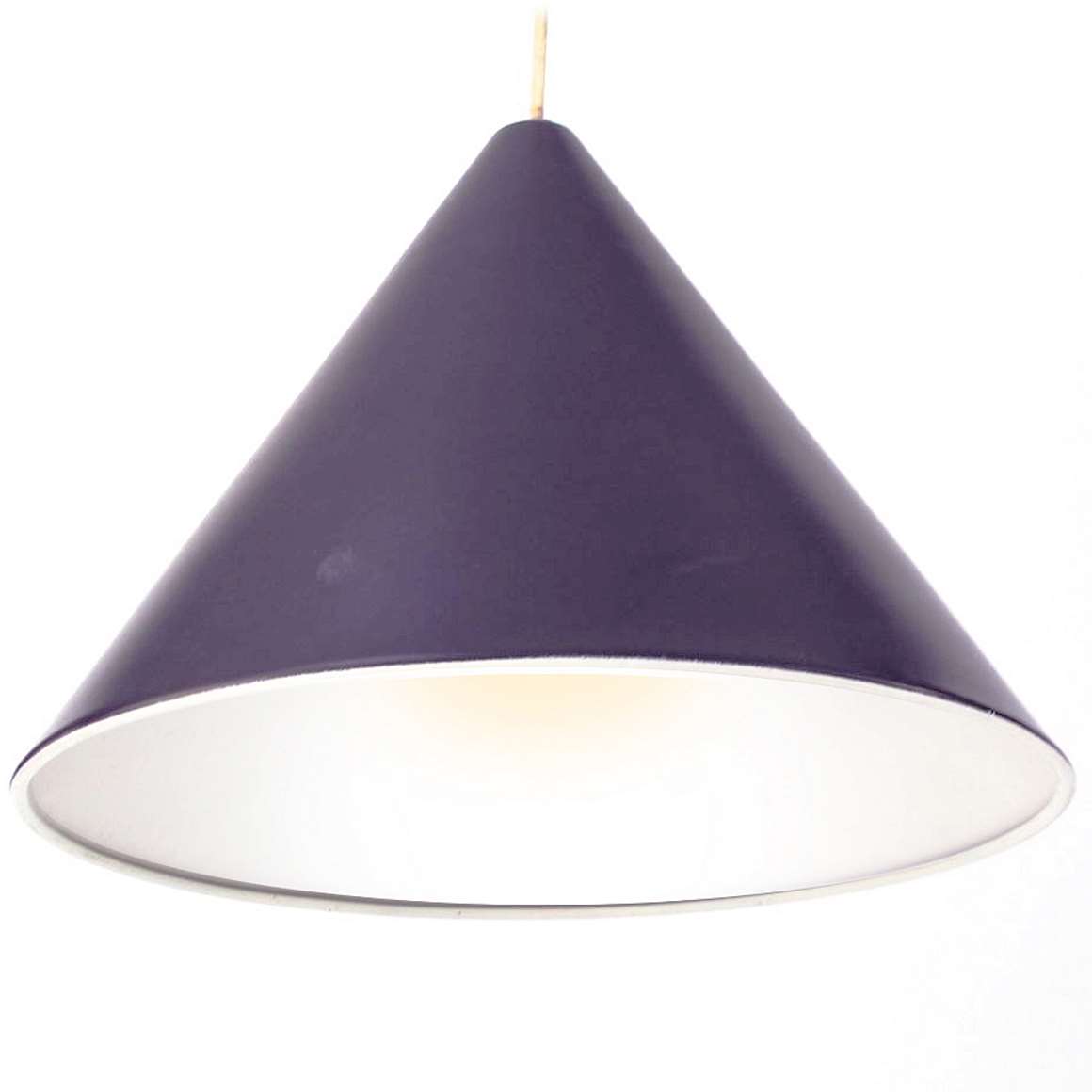 Louis Poulsen Billiard pendant lamp purple-blue enamelled metal conical lampshade Denmark 1960s 1970s