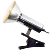 Targetti clamp spot lamp black plastic and chrome Par 38 light bulb 1970s 1980s Italy vintage