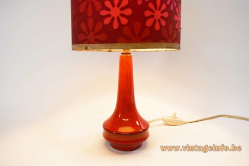 1960s Red Ceramic Table Lamp 3