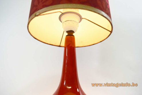1960s Red Ceramic Table Lamp 4