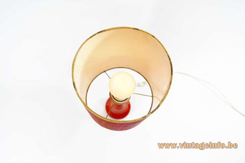 1960s Red Ceramic Table Lamp 5