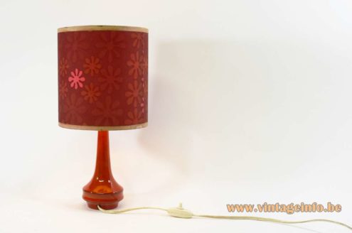 1960s Red Ceramic Table Lamp 6