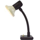 Black & white desk lamp square base plastic gooseneck Stilplast Italy 1960s 1970s MCM E27 socket