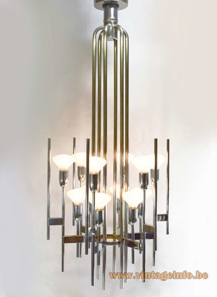 Gaetano Sciolari Chromed Tubes Chandelier 10