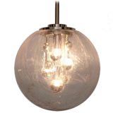 Sputnik globe pendant lamp DORIA bubble glass chrome balls 4 light bulbs 1960s 1970s MCM vintage