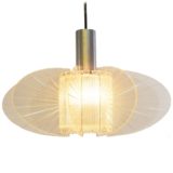 1960s slats pendant lamp clear acrylic rounded plastic laths lampshade aluminium tube 1970s Philips