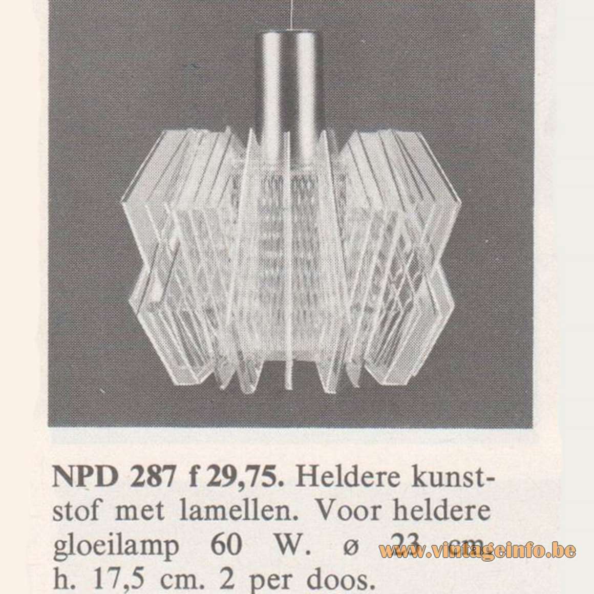 1960s slats pendant lamp clear plastic acrylic aluminium cylinder tube Philips 1970s MCM