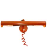 East German picture lamp orange-red adjustable tubular lampshade wall light Massive E14 sockets 1970s GDR