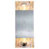 Sciolari Cubic wall lamp design: Gaetano Sciolari brushed aluminium beam pressed glass lampshades 1970s 1980s Italy