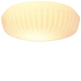 1950s Scandinavian ribbed glass flush mount round white opal glass lampshade wall lamp galvanised iron 1960s