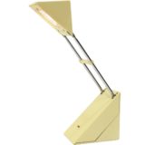 Triangular antenna desk lamp pyramid style plastic 2 extendable chrome rods Trendlight IKEA Brilliant AG 1980s Memphis