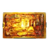 Cosack broken glass wall lamp rectangular lampshade cut blocks brutalist 1960s 1970s E14 socket Raak Germany