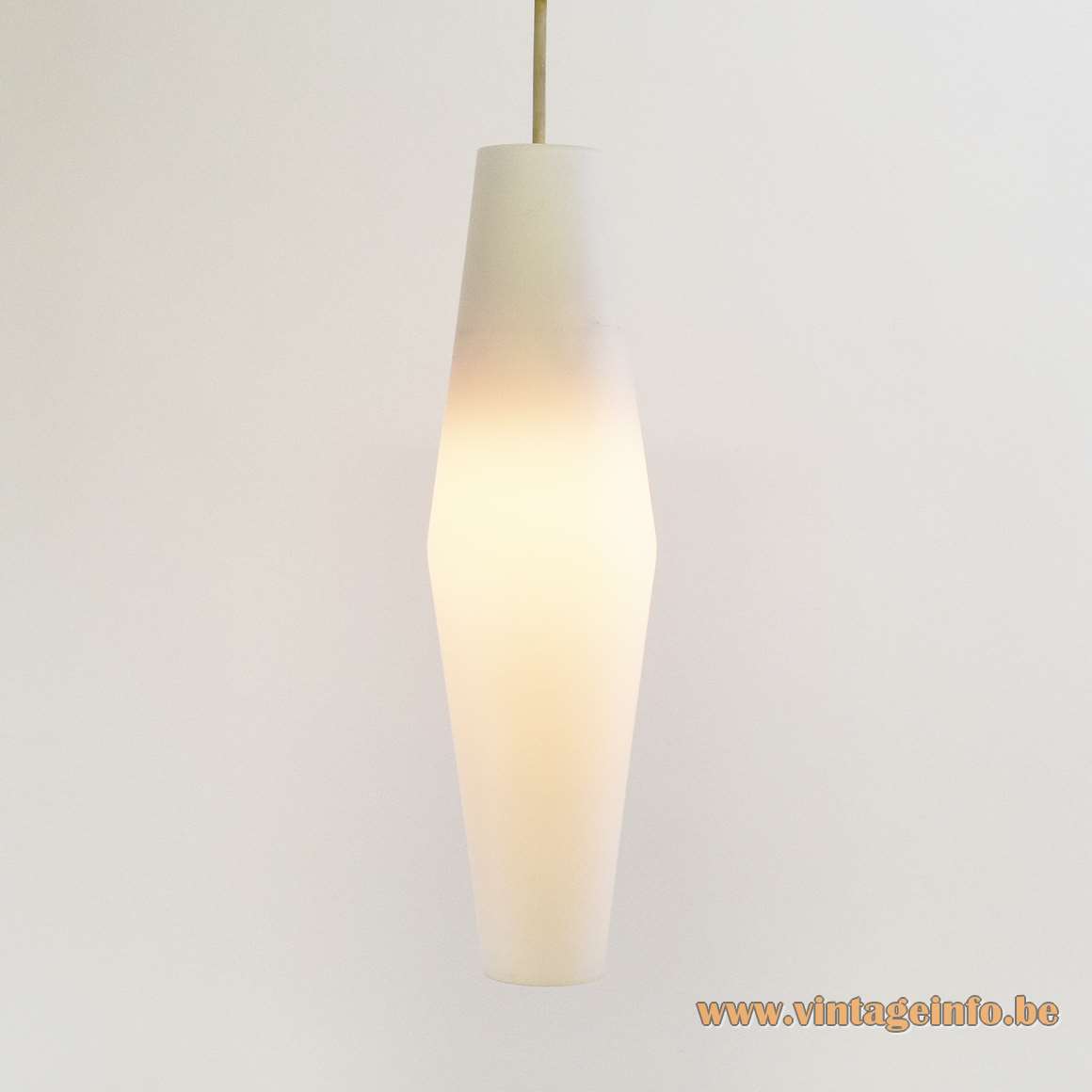 Raak lantern pendant lamp design: Svend Aage Holm Sørensen diamond shaped opal glass lampshade 1950s 1960s