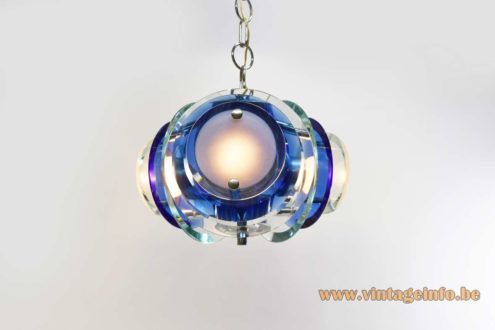 Veca 1960s Crystal Glass Chandelier 1