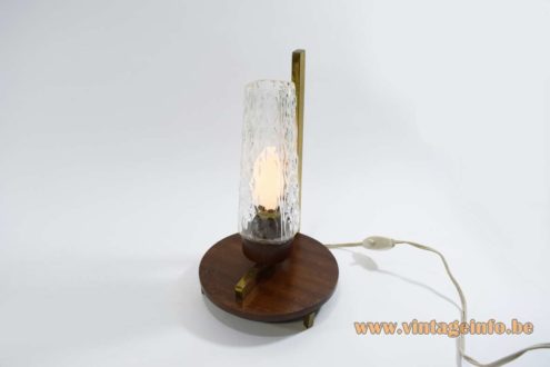 1950s Brass And Wood Bedside Lamp 4
