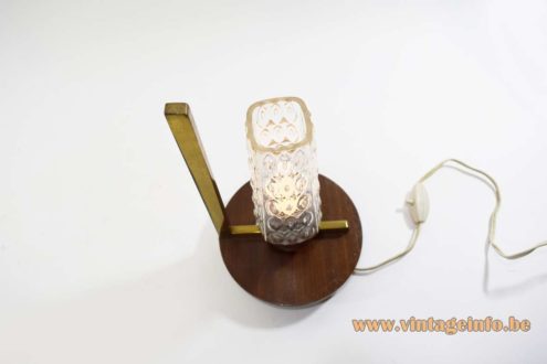 1950s Brass And Wood Bedside Lamp 7