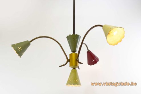 1950s Italian Perforated Chandelier 2