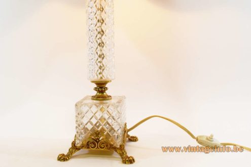 1960s Crystal Brass Table Lamp 3