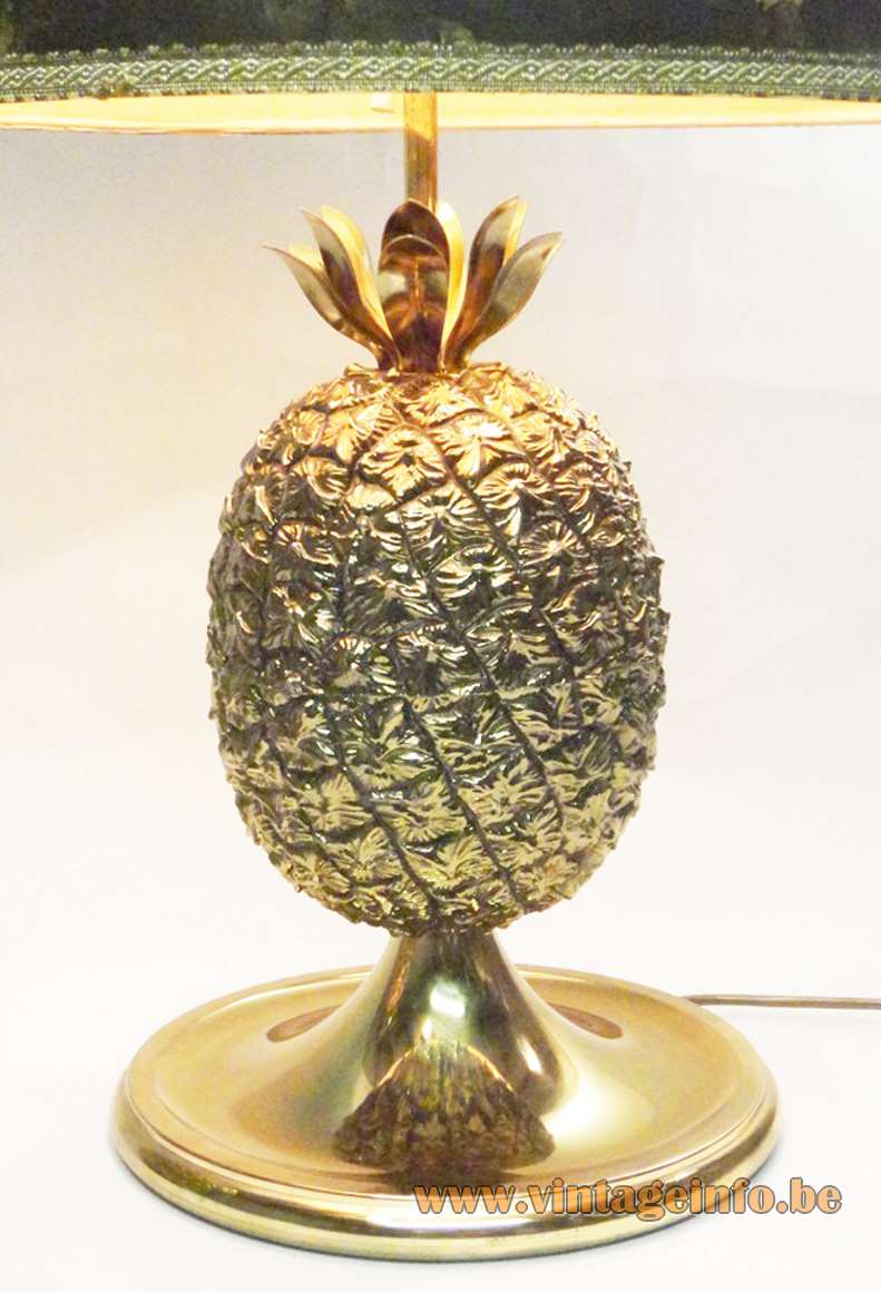 1970s pineapple table lamp plastic ice bucket ananas base conical lampshade Fredotherm Turnwald Collection 