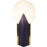 Samuel Parker Reflex table lamp black plastic base white lamsphade 1980s design Moon Slamp 1990s Italy